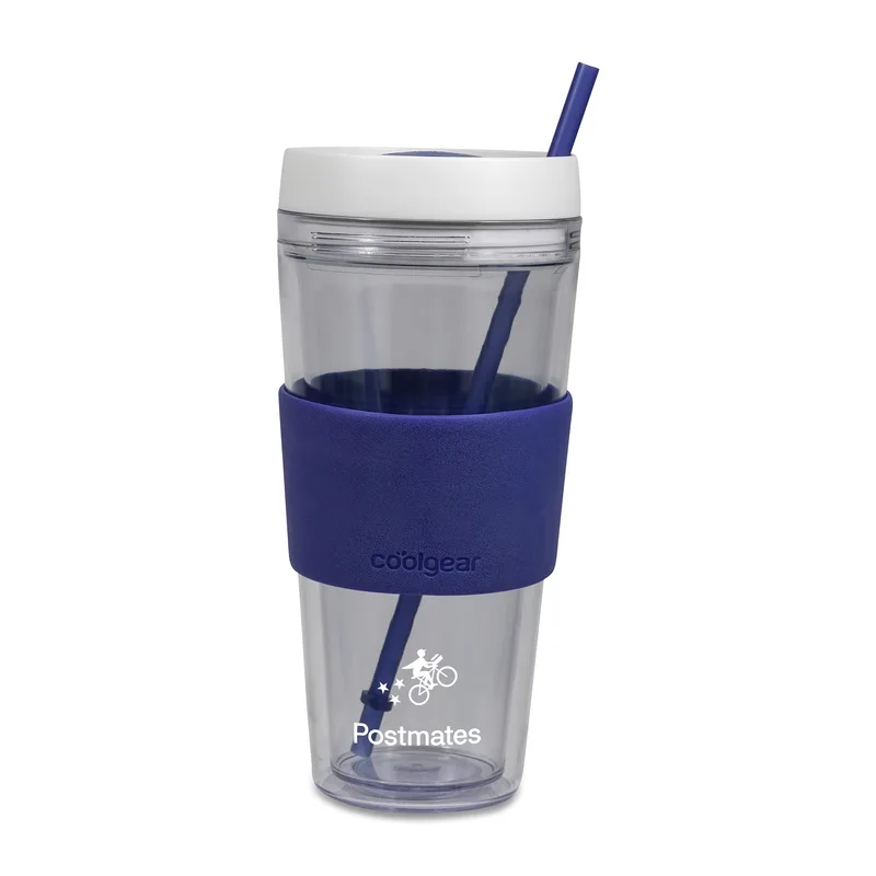 Cool Gear® Callisto Chiller Clear Straw Bottle - 24 Oz. - Blue