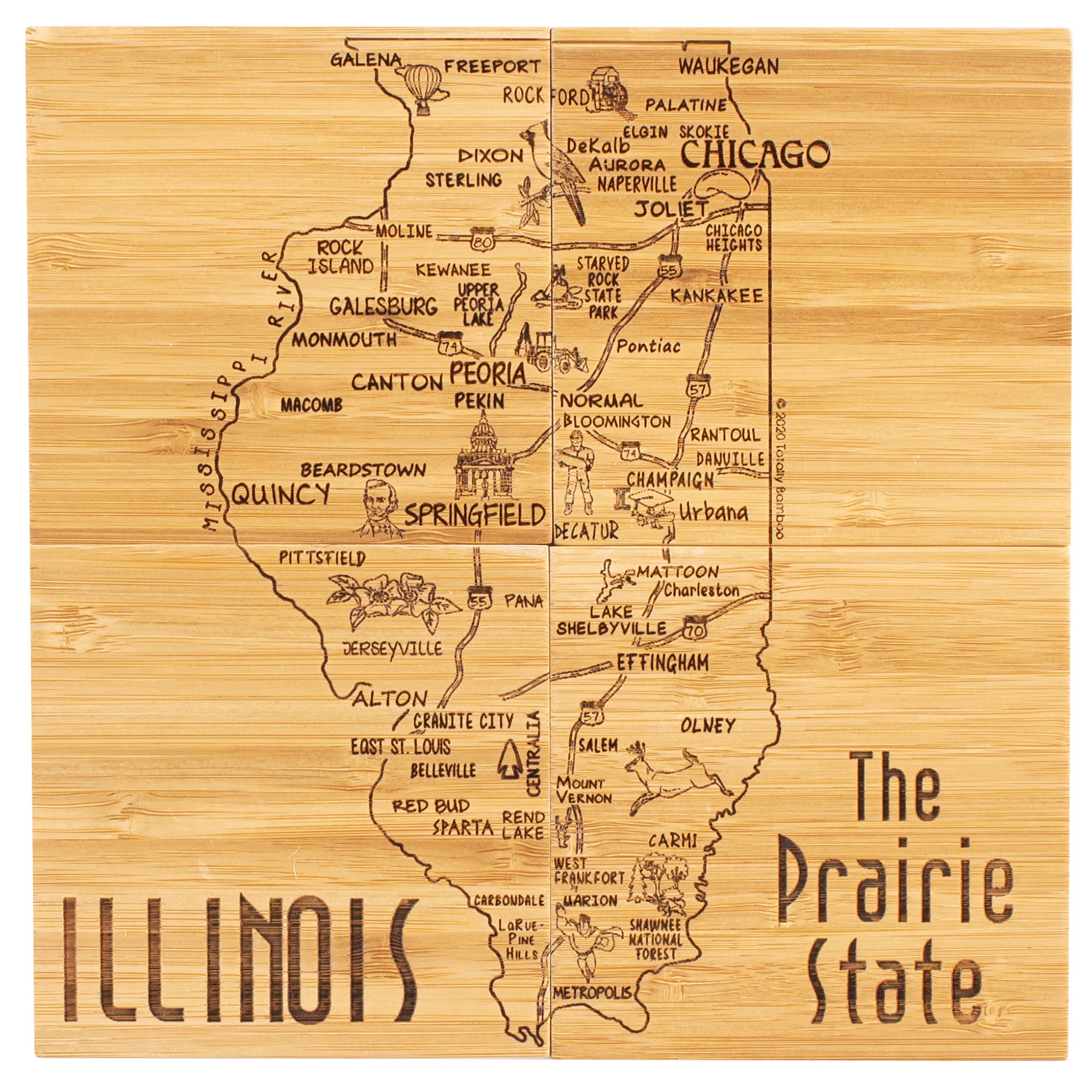 Illinois Puzzle Coaster Set view 4