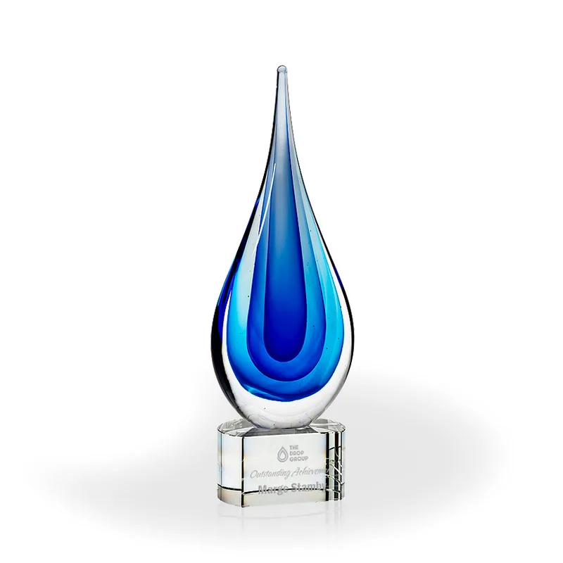 Elston Art Glass Award - Clear Base