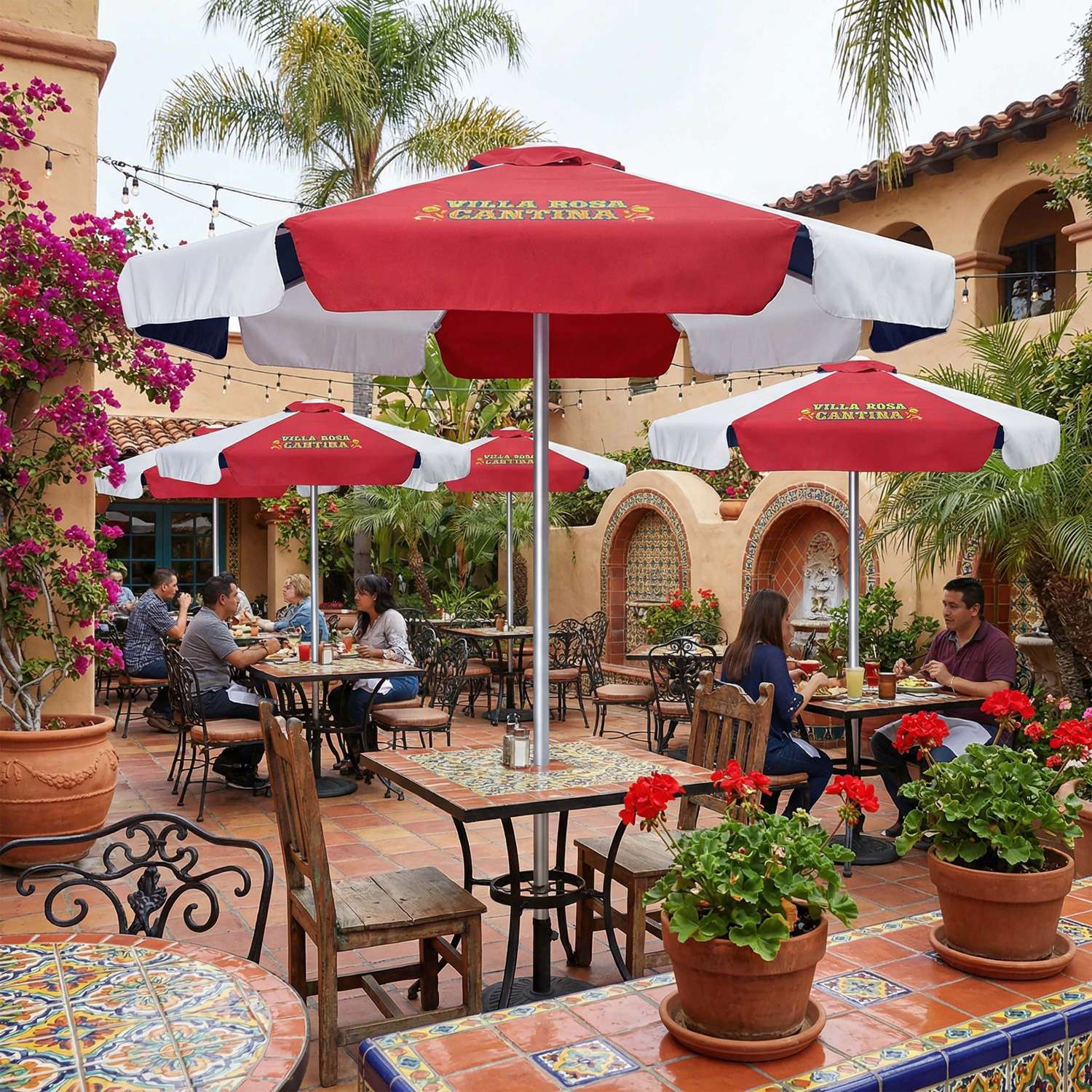 7' Market Umbrella Kit With Valance (2 Imprints) view 4