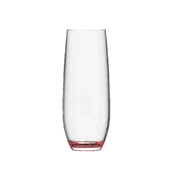 Jubilee 9oz Stemless Champagne Flute Glass with Color Bottom view 2