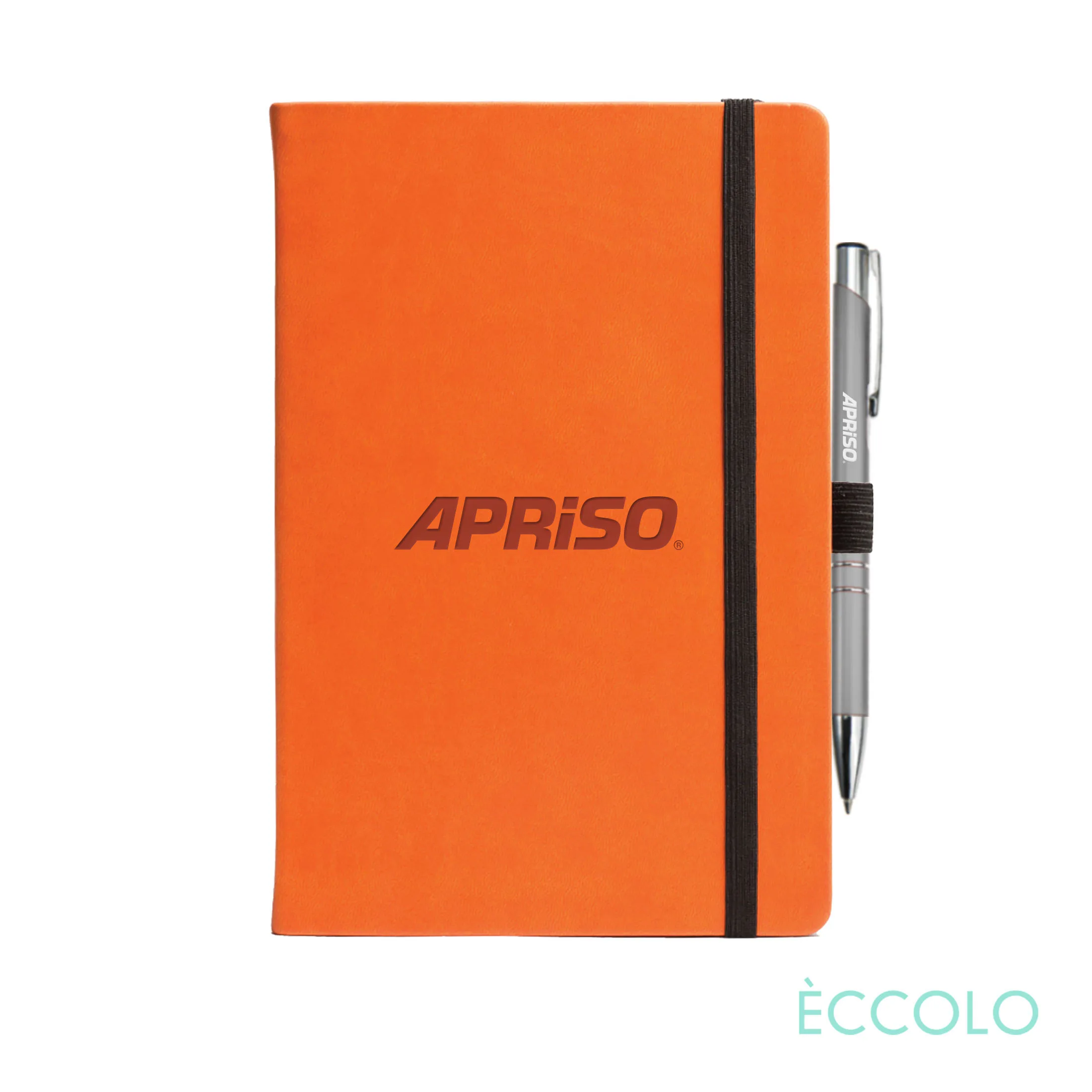 Journal & Clicker Pen, Orange/Silver
