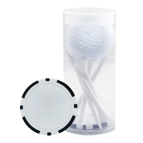 1 Ball & 5 Tee Tube w/ Poker Chip view 2
