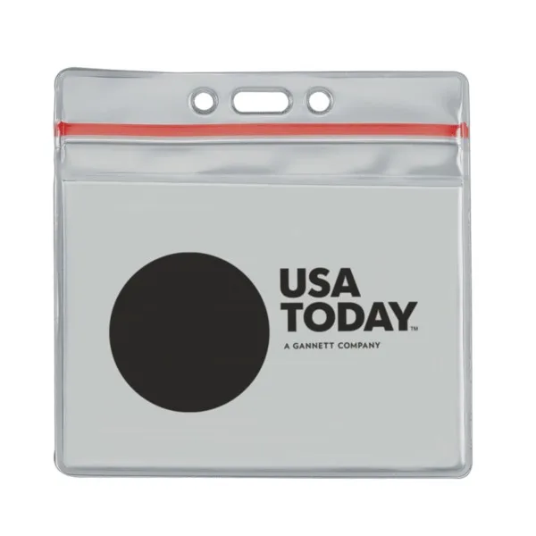 4" x 3" Printed Horizontal Vinyl Pouch with Zipper