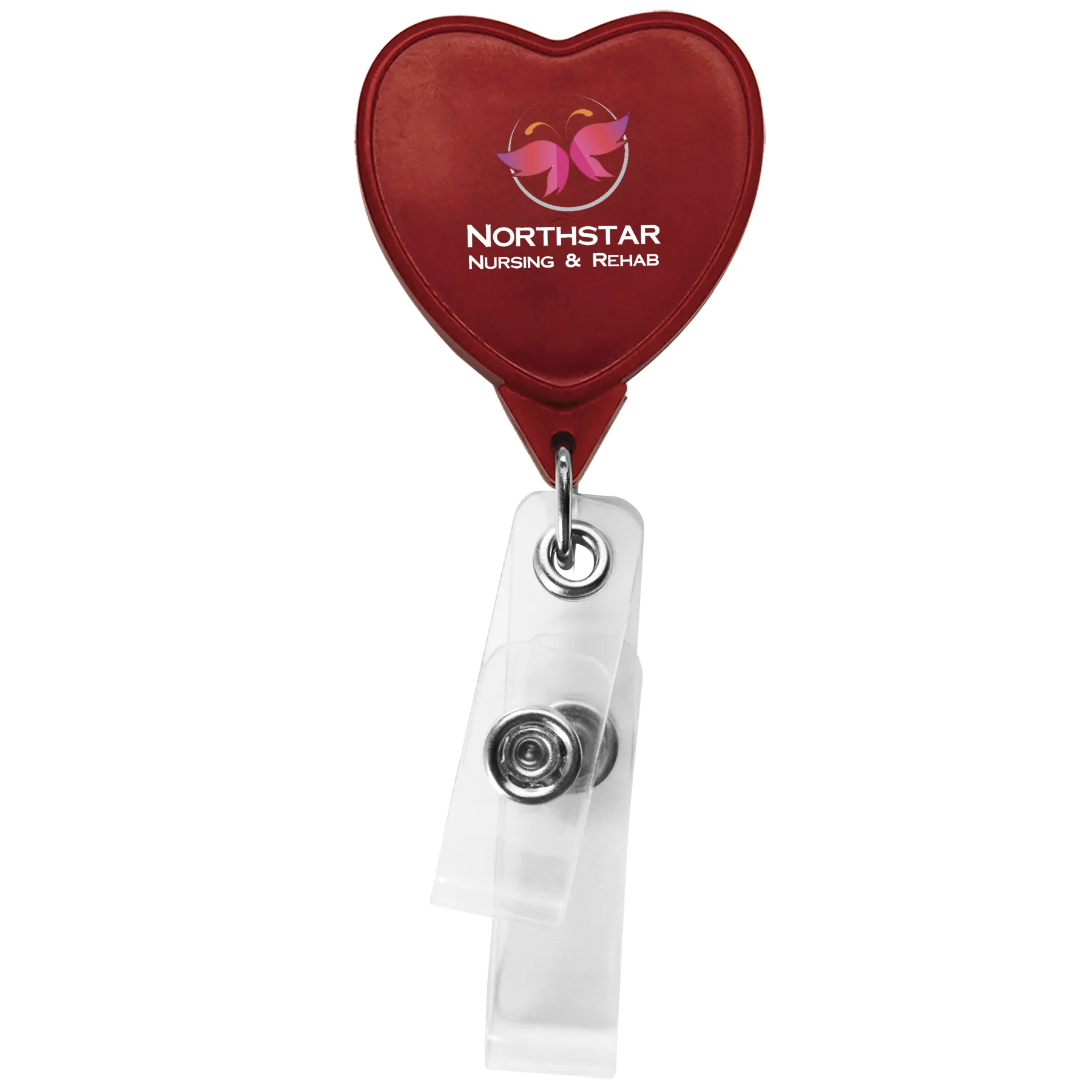 Anti-Microbial Heart 2 Strap Retractable Badge Reel view 4