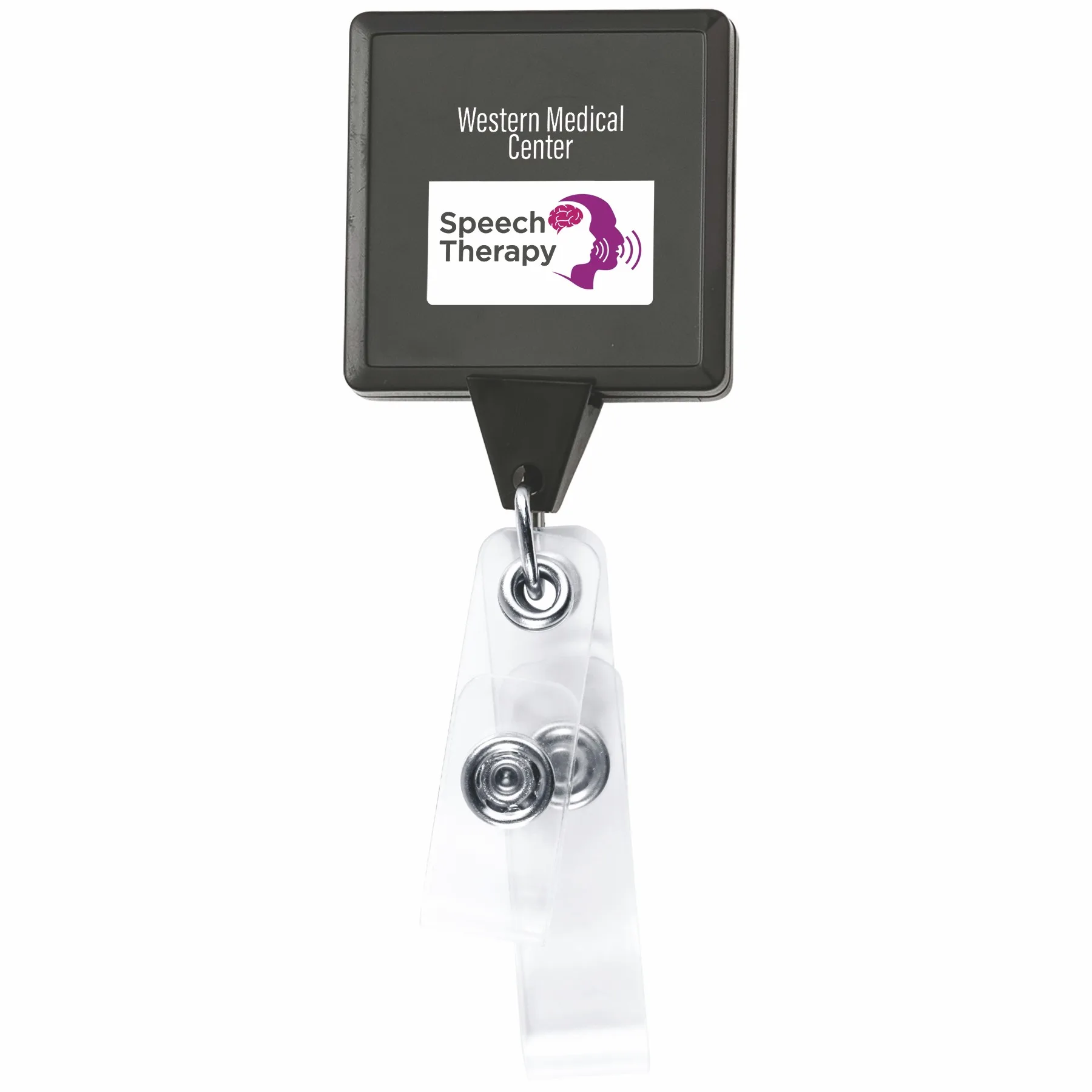 Anti-Microbial Square 2 Strap Retractable Badge Reel view 4