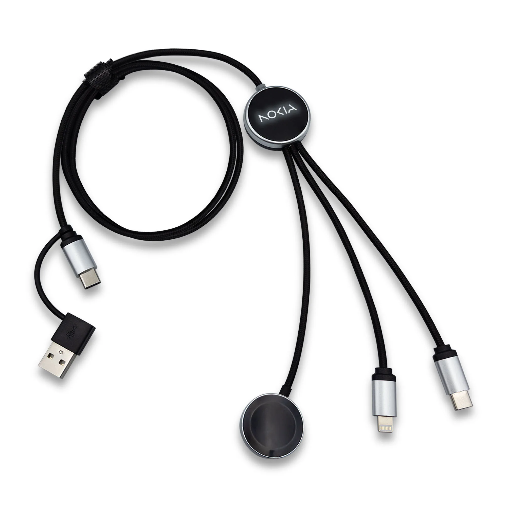 Velora, 3-in-1 Light-up Charging Cable with Apple & Samsung Watch Charging