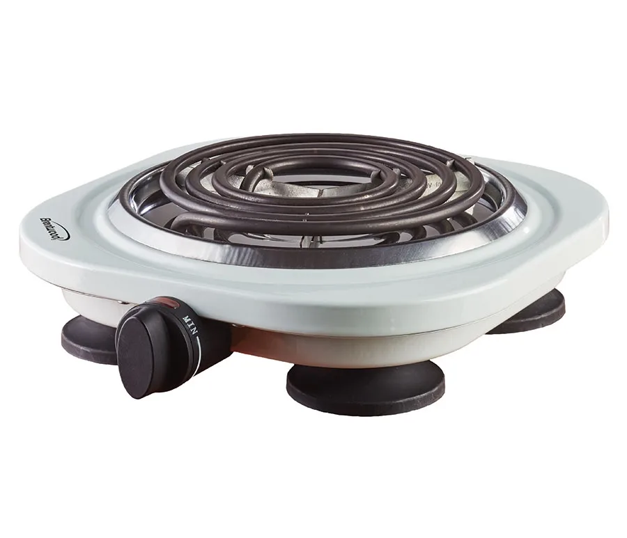1000w White Electric Single Burner