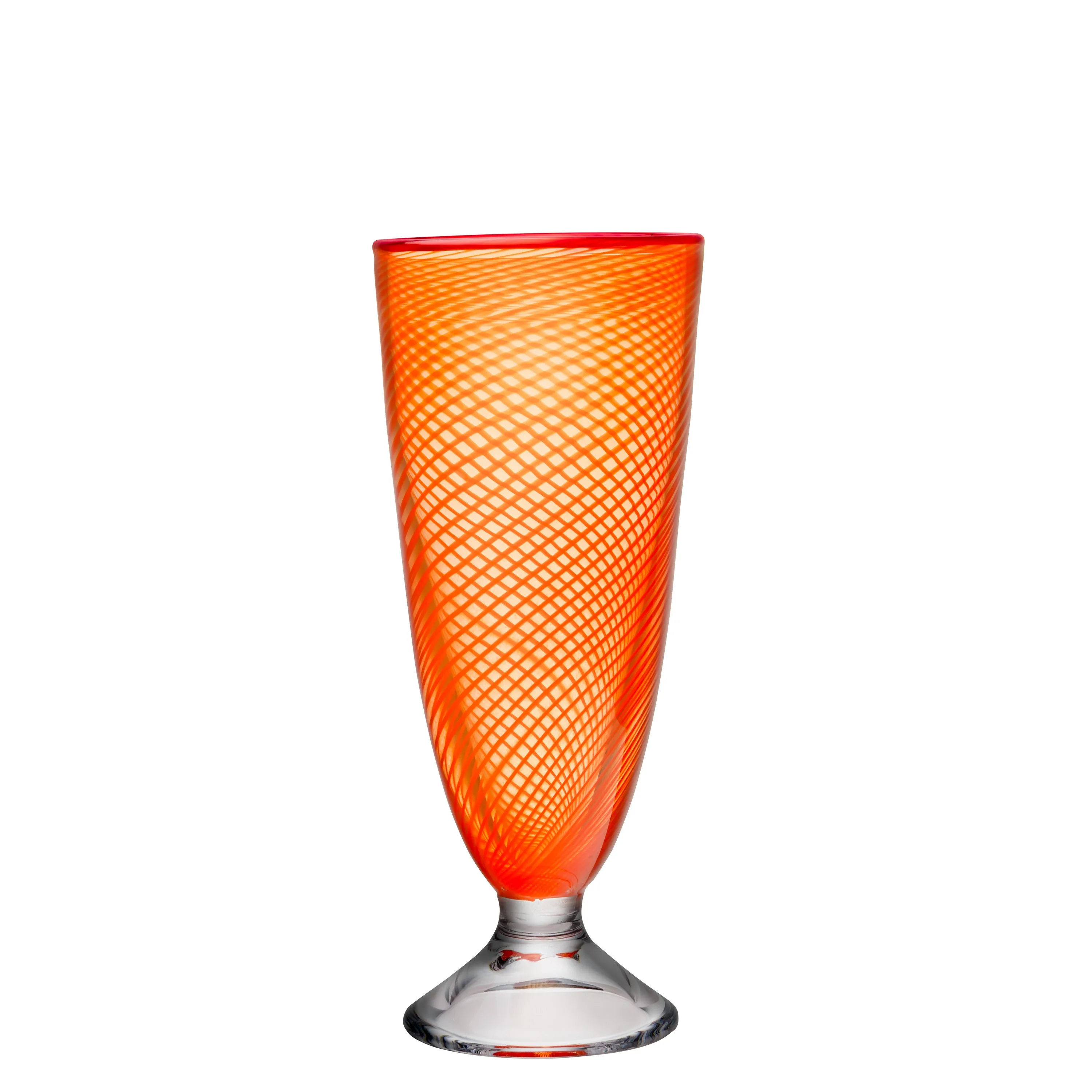 Kosta Boda Red Rim Vase (Footed Orange)