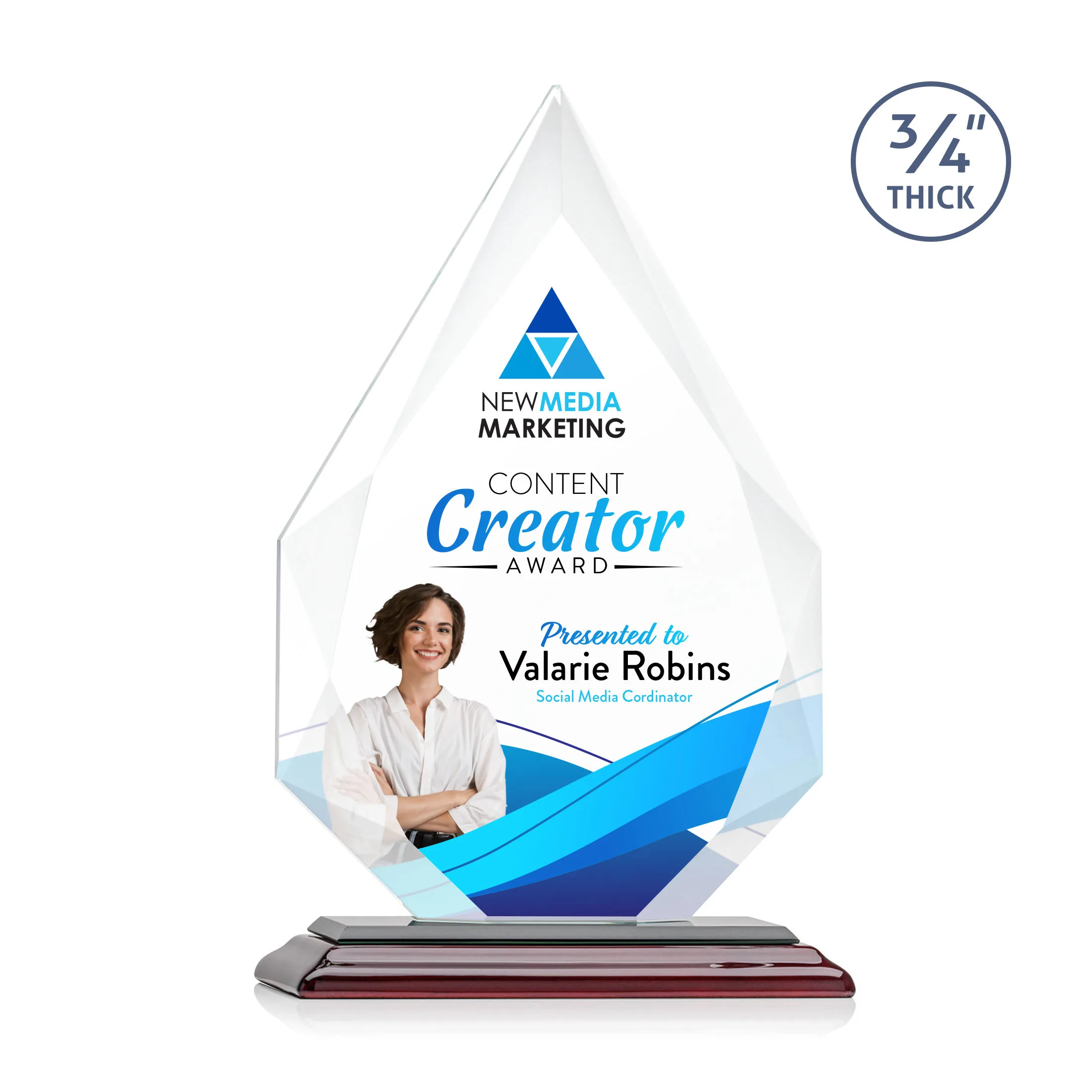 9.75" H x 6.25" W x 3" D