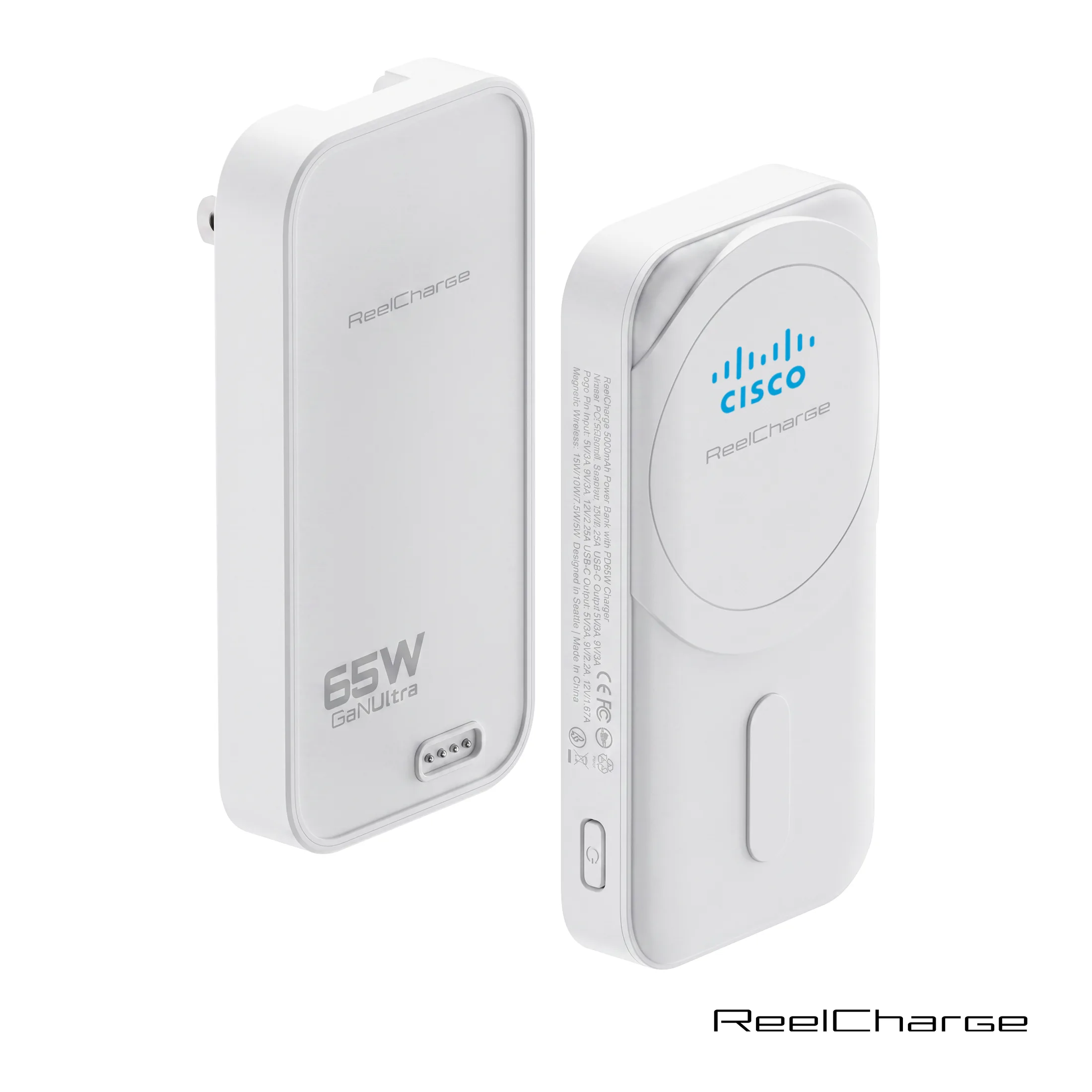 ReelCharge 2 In 1 Power Bank Slim Wall Charger