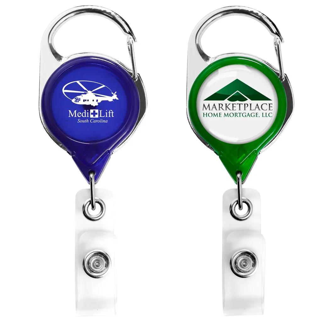 Carabiner Retractable Badge Reel - Translucent