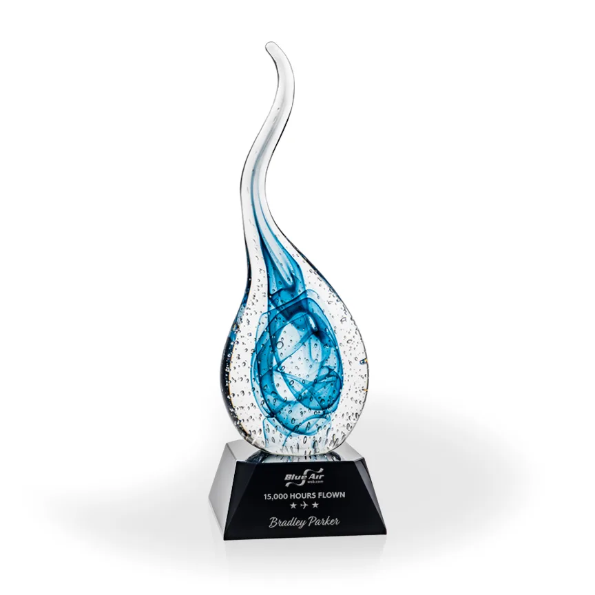 Milton Art Glass Award - Black Base