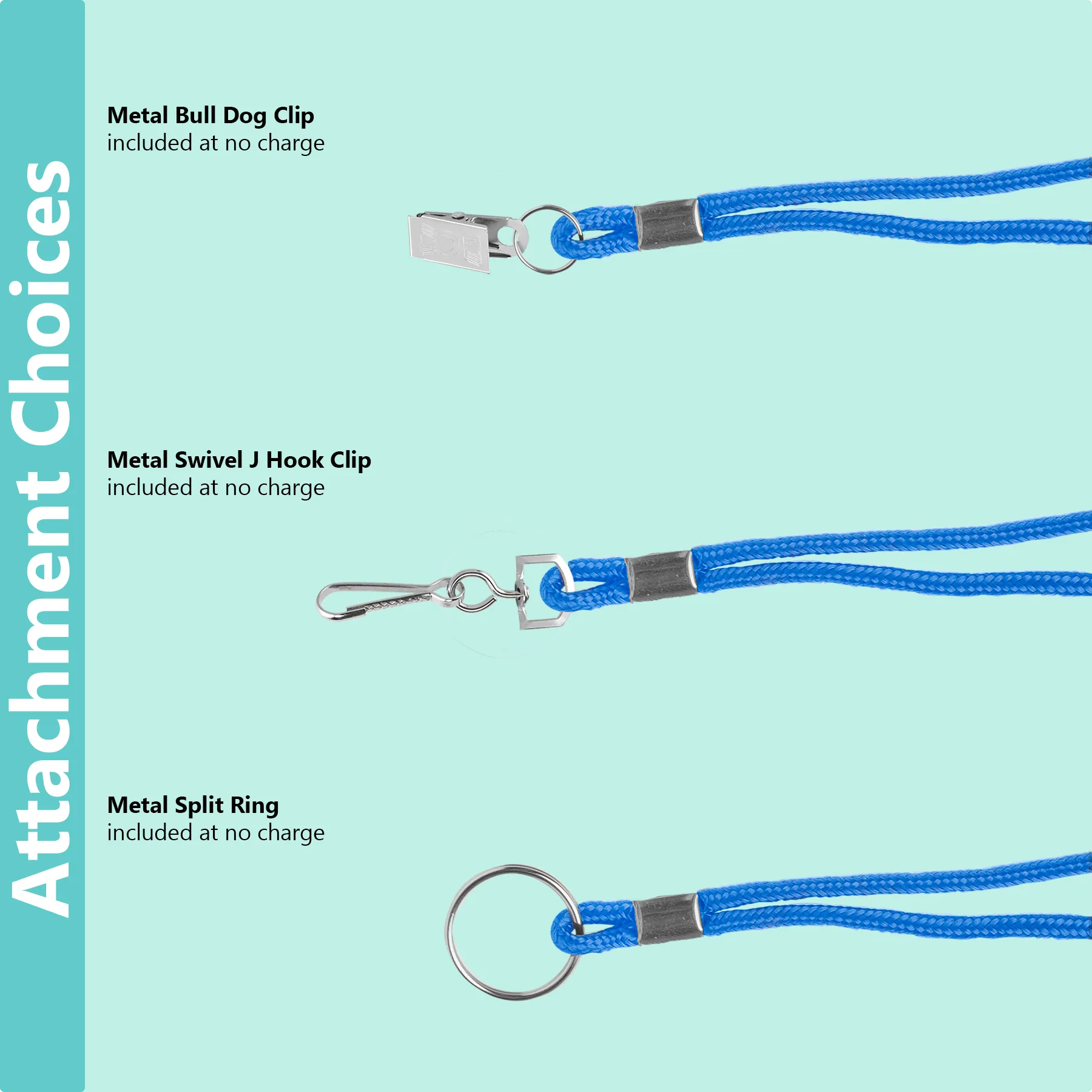 Braided Lanyard w/bull dog clip