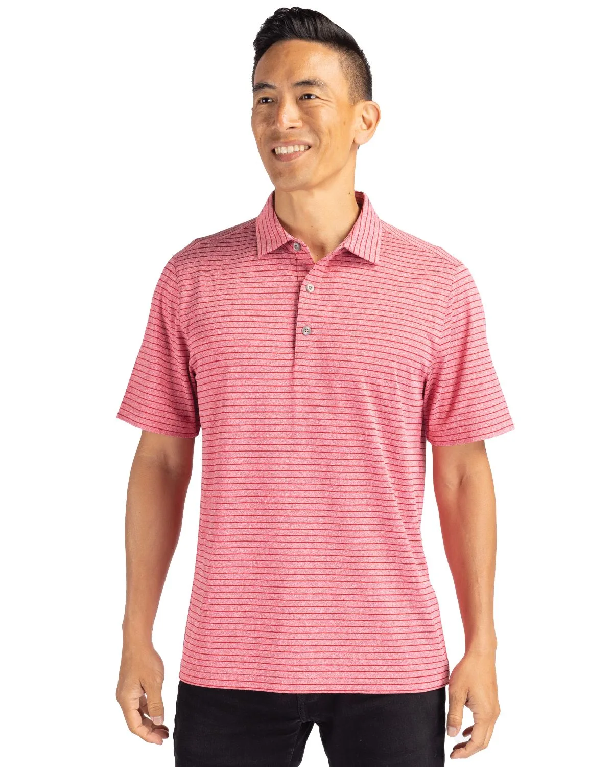 Cutter & Buck Forge Eco Heather Stripe Stretch Recycled Mens Big & Tall Polo