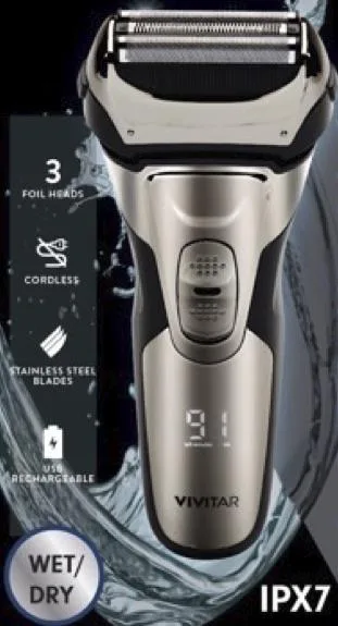 Health, Beauty & Fitness Vivitar Waterproof Foil Cordless Lithium Rechargeable Men's Shaver