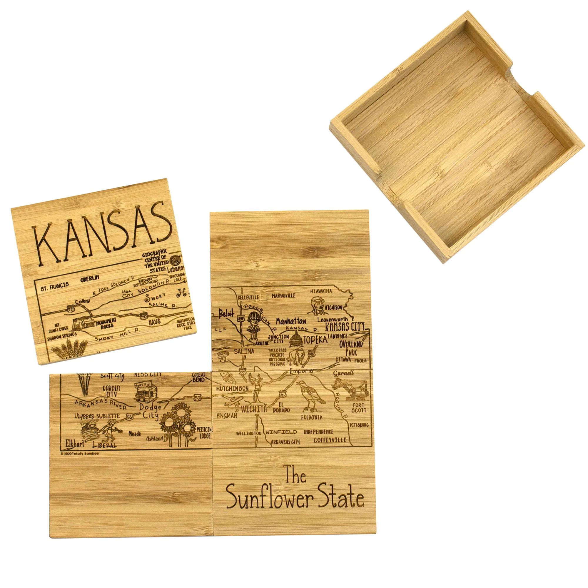 Kansas Puzzle Coaster Set view 6