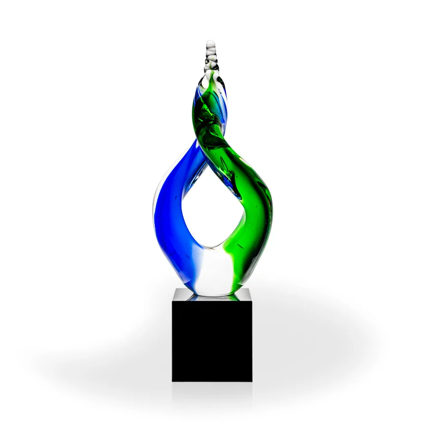 Delphia Art Glass Award - Black Cube view 2