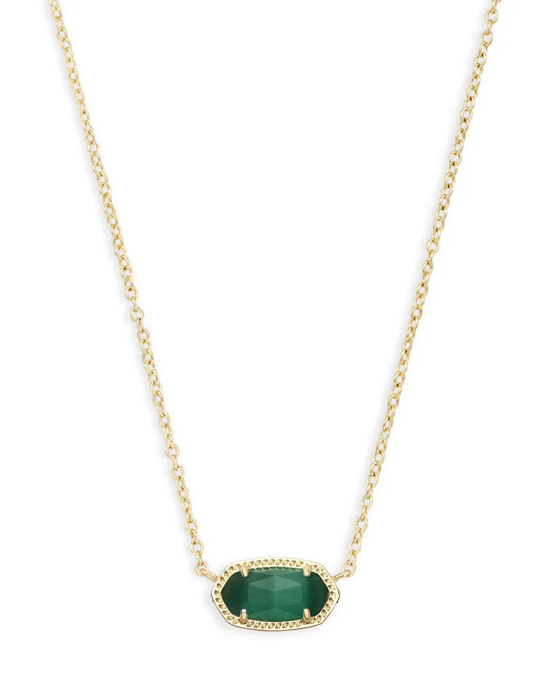 Kendra Scott Elisa Emerald Short Pendant Necklace