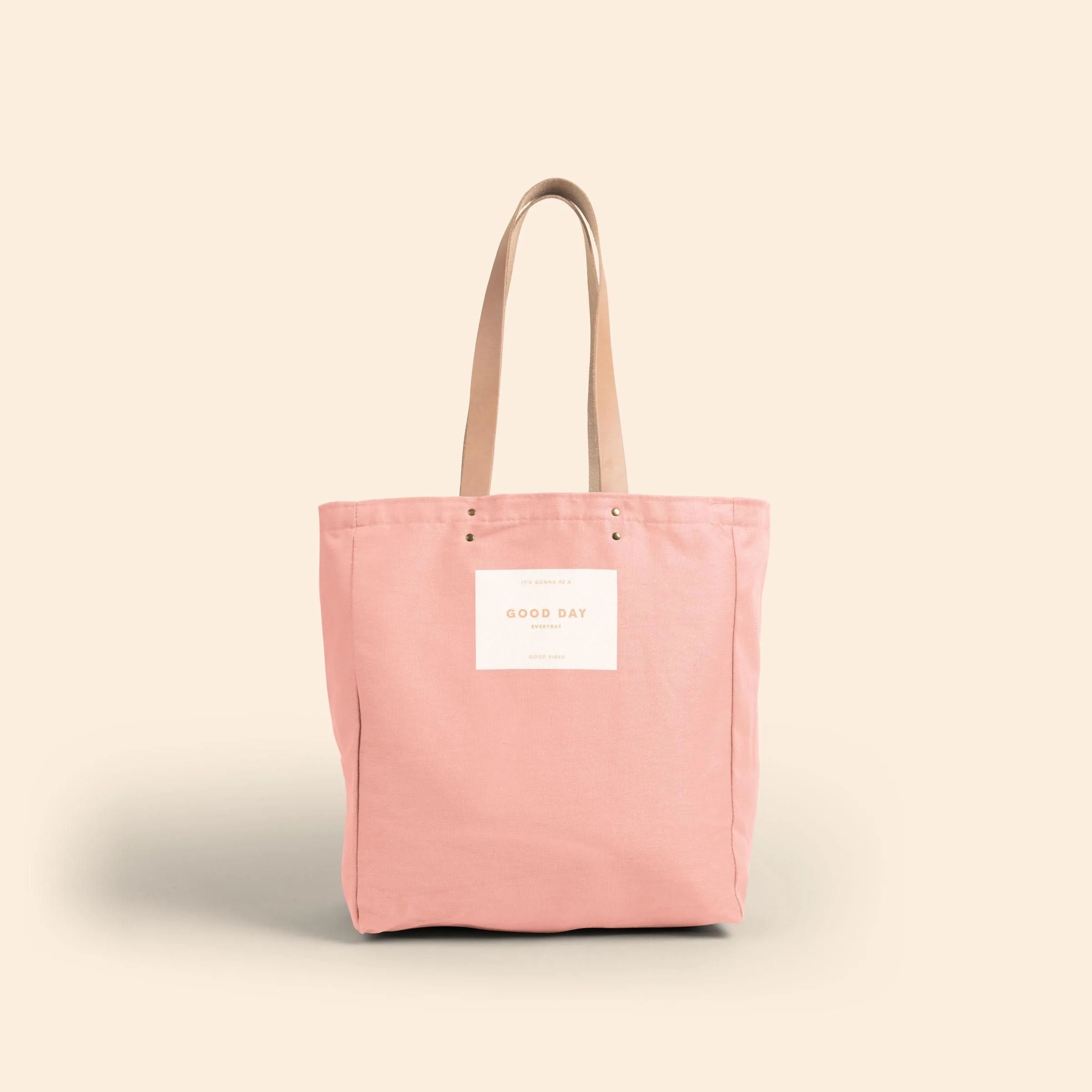 All That Grocery Tote - Colored Canvas With Leather Handles view 2