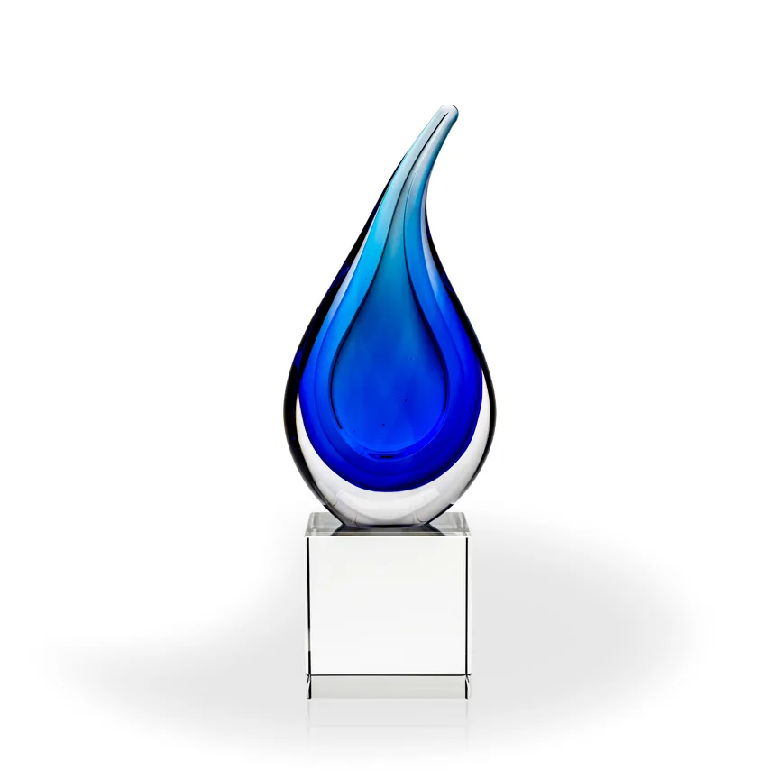 Elaine Art Glass Award - Clear Cube view 2