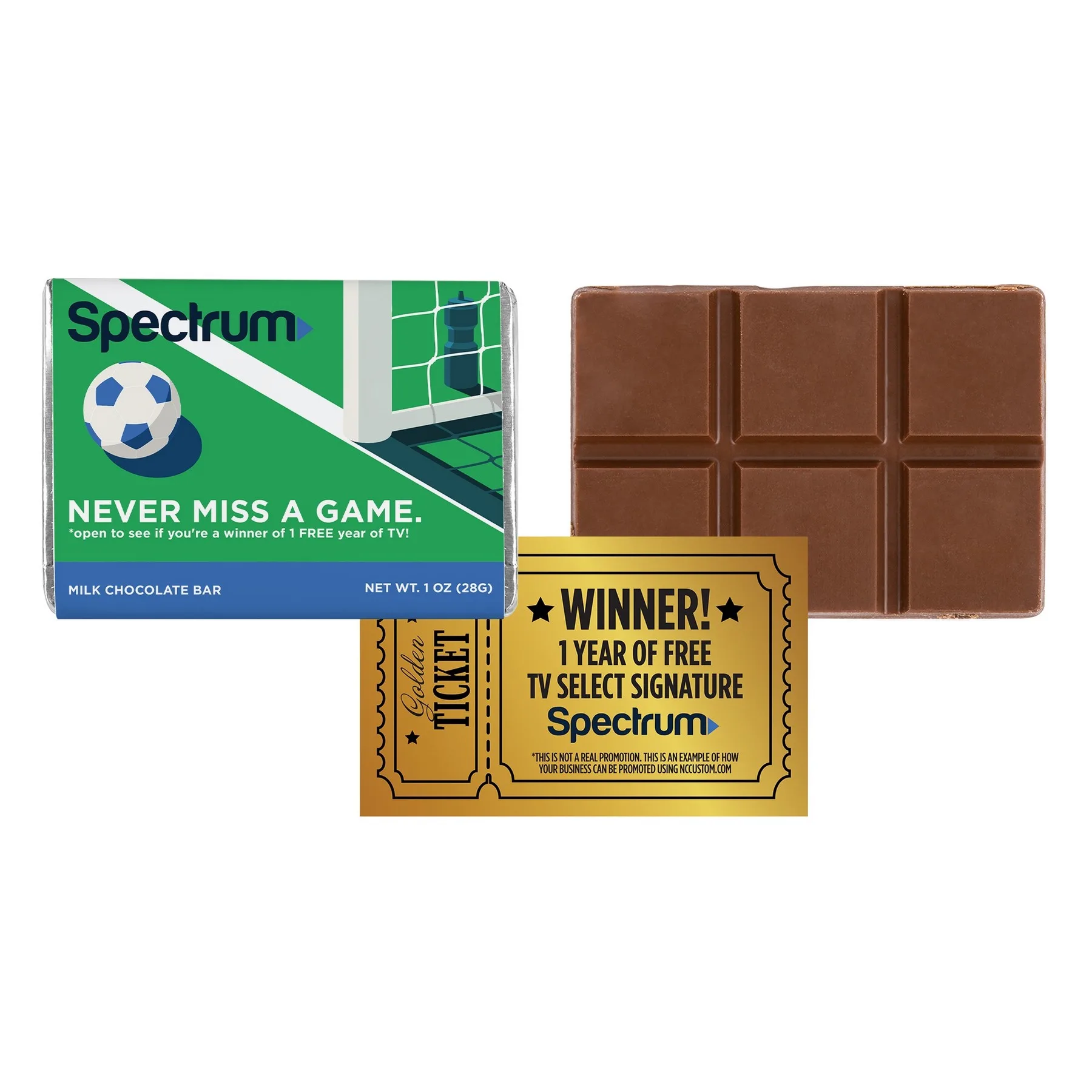 Soccer 1 oz Custom Wrapper Bars view 3