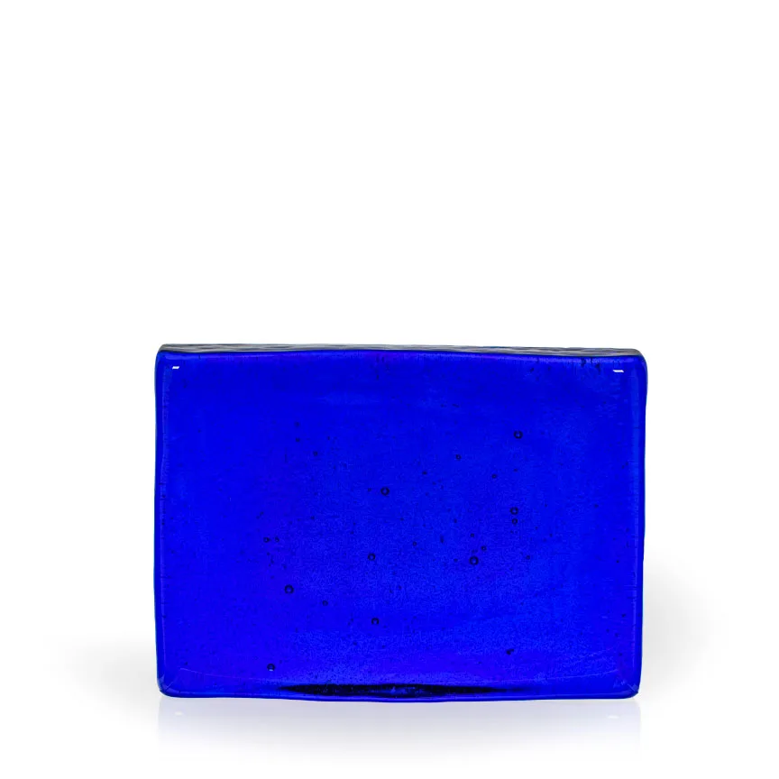 Sargossa Cobalt Horizontal Wedge Recycled Glass Award, 5" view 2