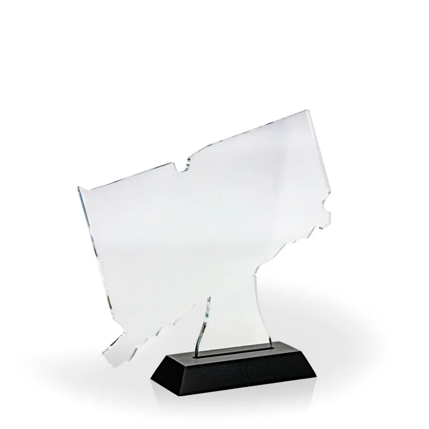 Connecticut Award with Black Wood Base - Engraved view 2