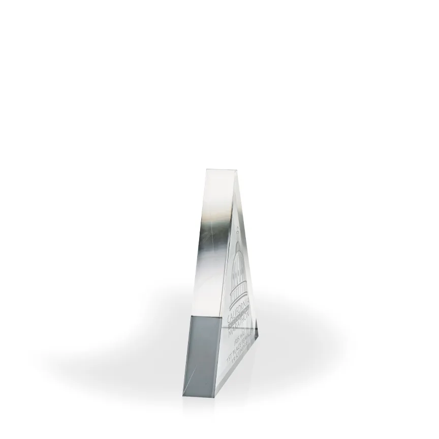 Triad Acrylic Paperweight Award - Engraved view 3