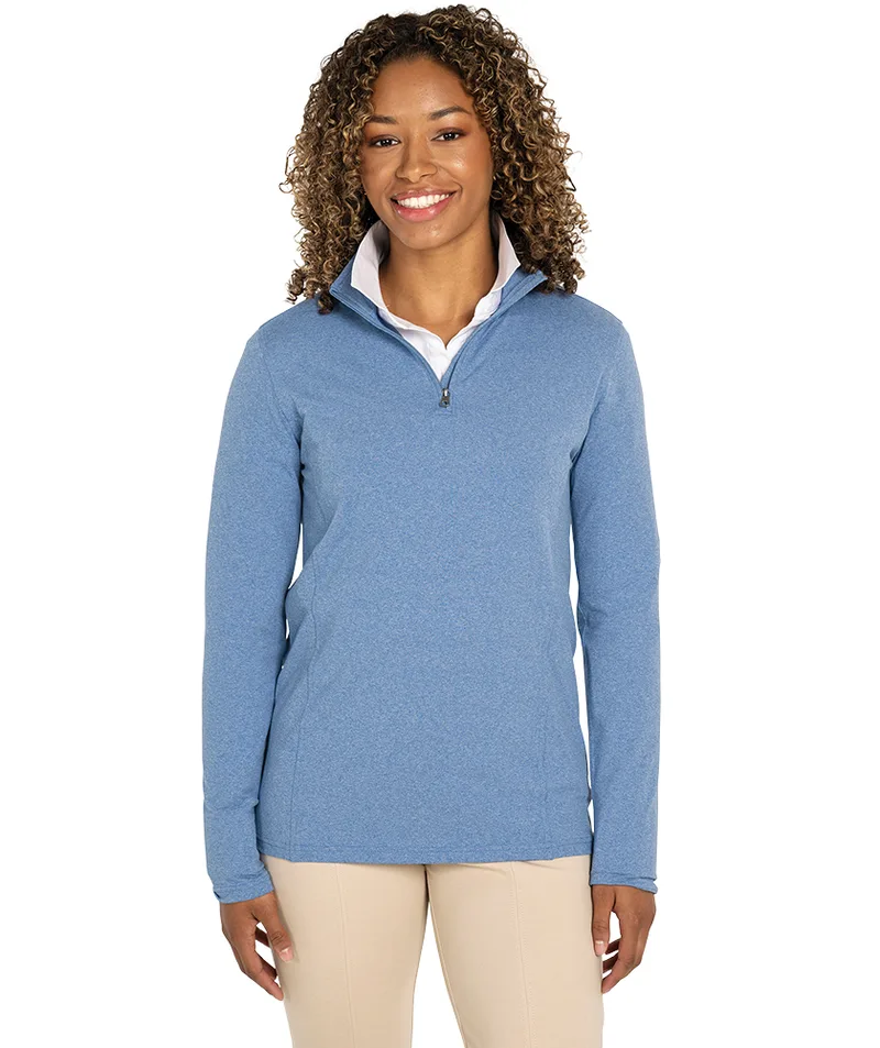 Women's Heathered Eco-Logic Stretch Quarter Zip Pullover