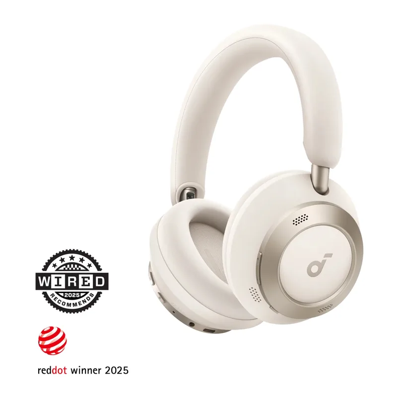 soundcore Space One Pro FlexiCurve Over-Ear Headphones - Cream White