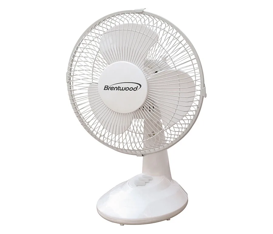 9'' White Oscillating Desk Fan