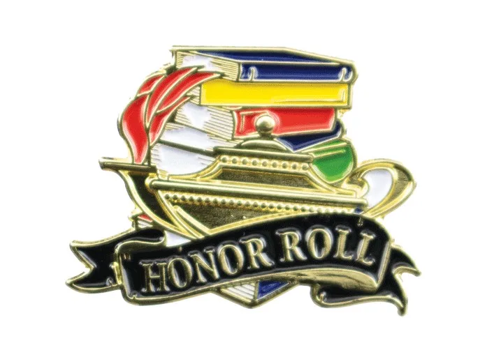 Bright Gold Educational Honor Roll Lapel Pin (1-1/8")