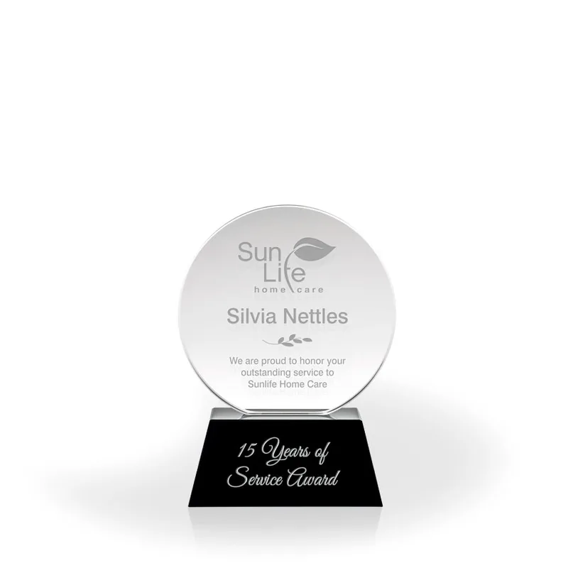 Angelique Clear Circle on Black Base