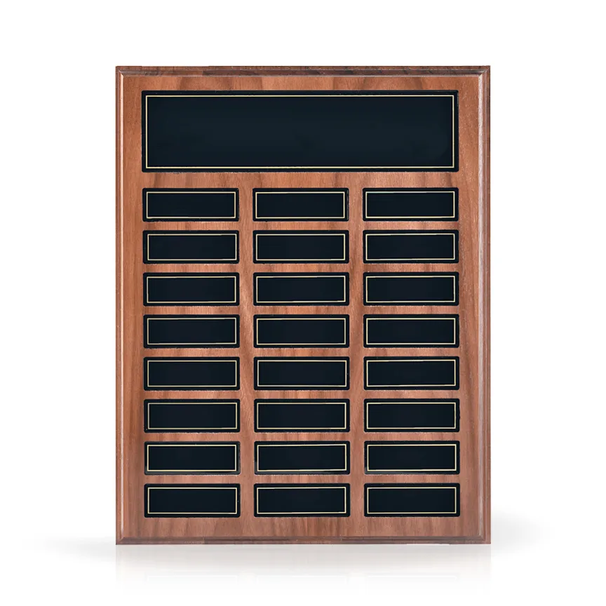 Contempo Magnetic Walnut Perpetual Award Plaque - 13x10.5, Vertical view 2