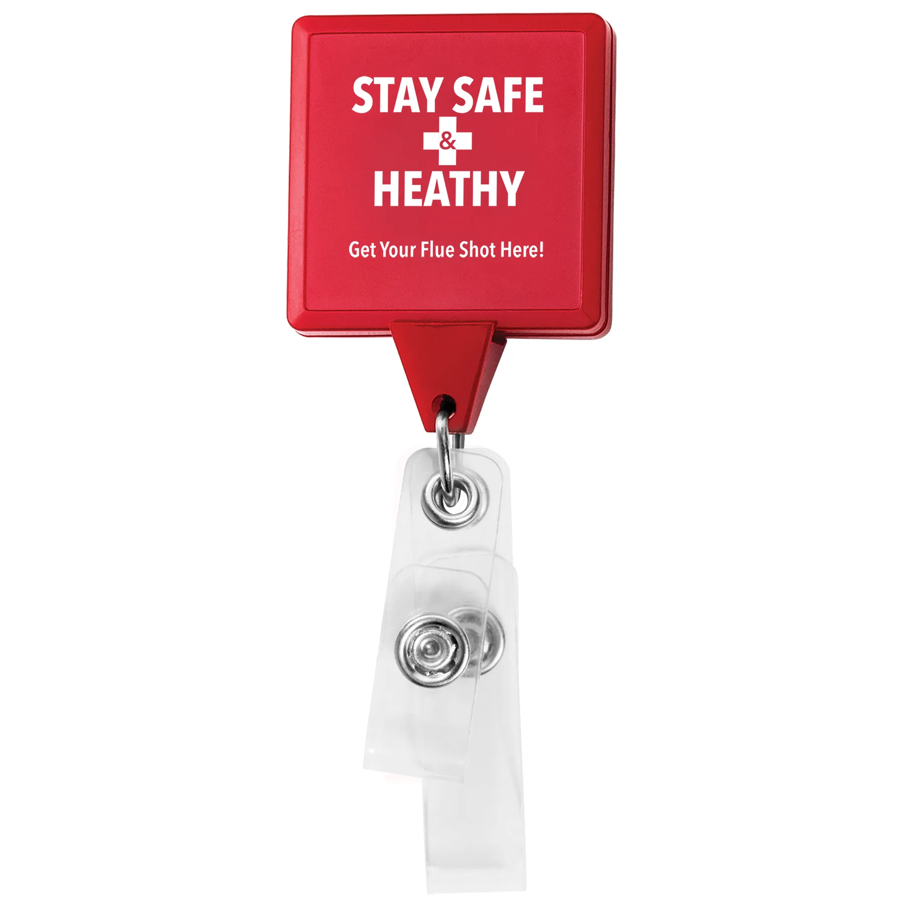 Anti-Microbial Square 2 Strap Retractable Badge Reel view 6