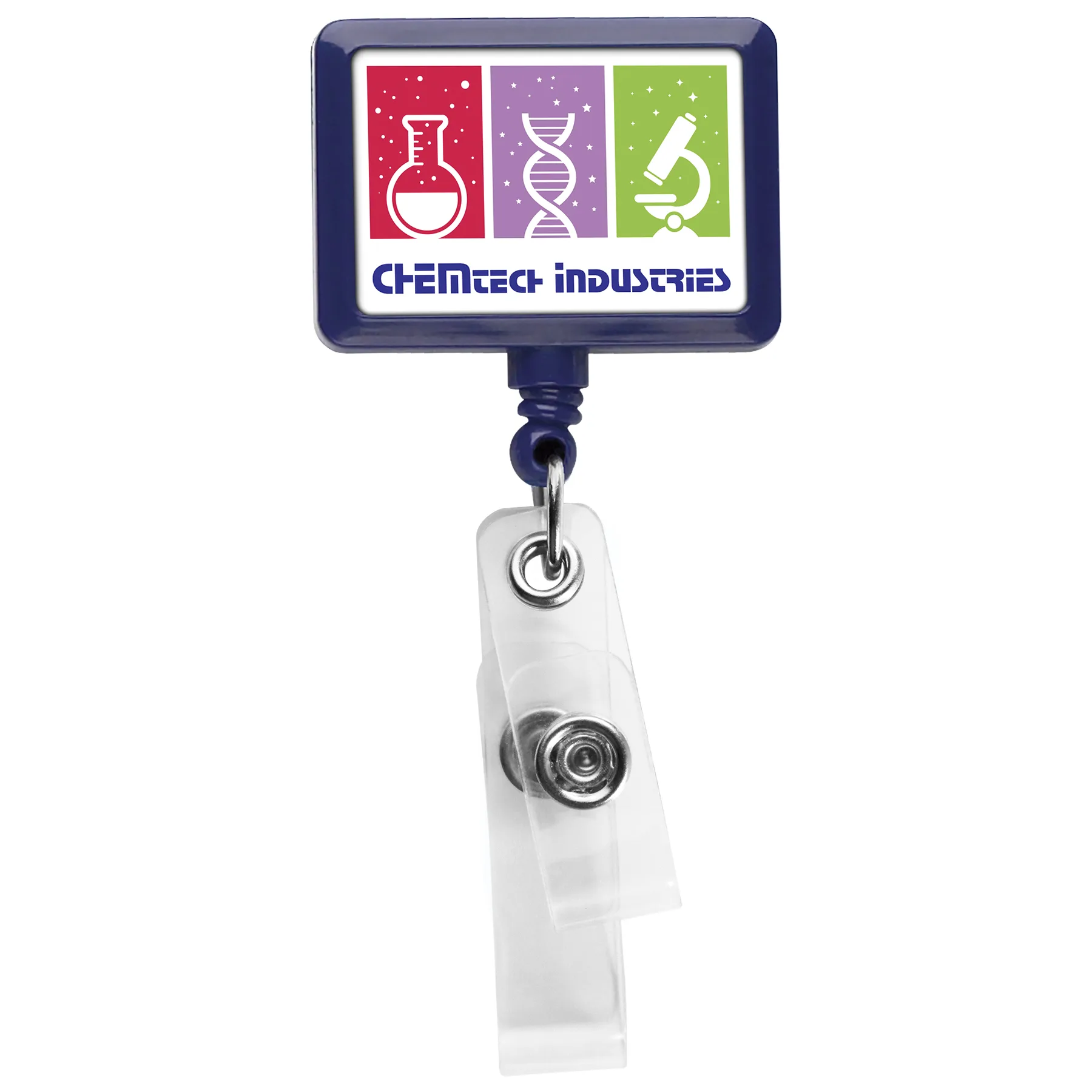 Anti-Microbial Rectangle 2 Strap Retractable Badge Reel view 4