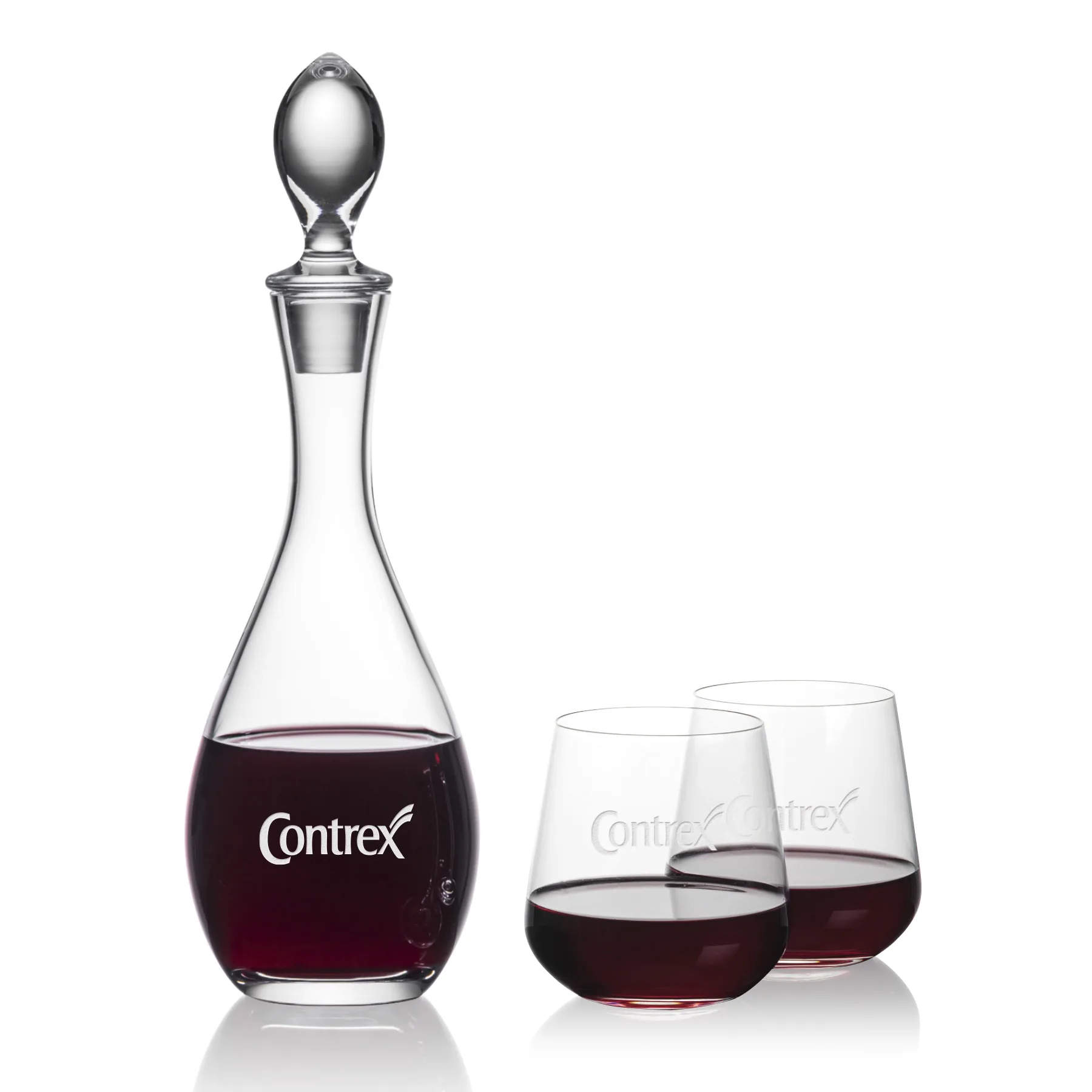 Decanter & 2 Stemless