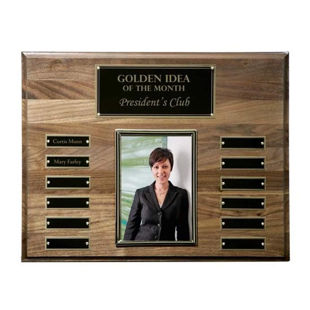 Walnut Perpetual Photo Plaque