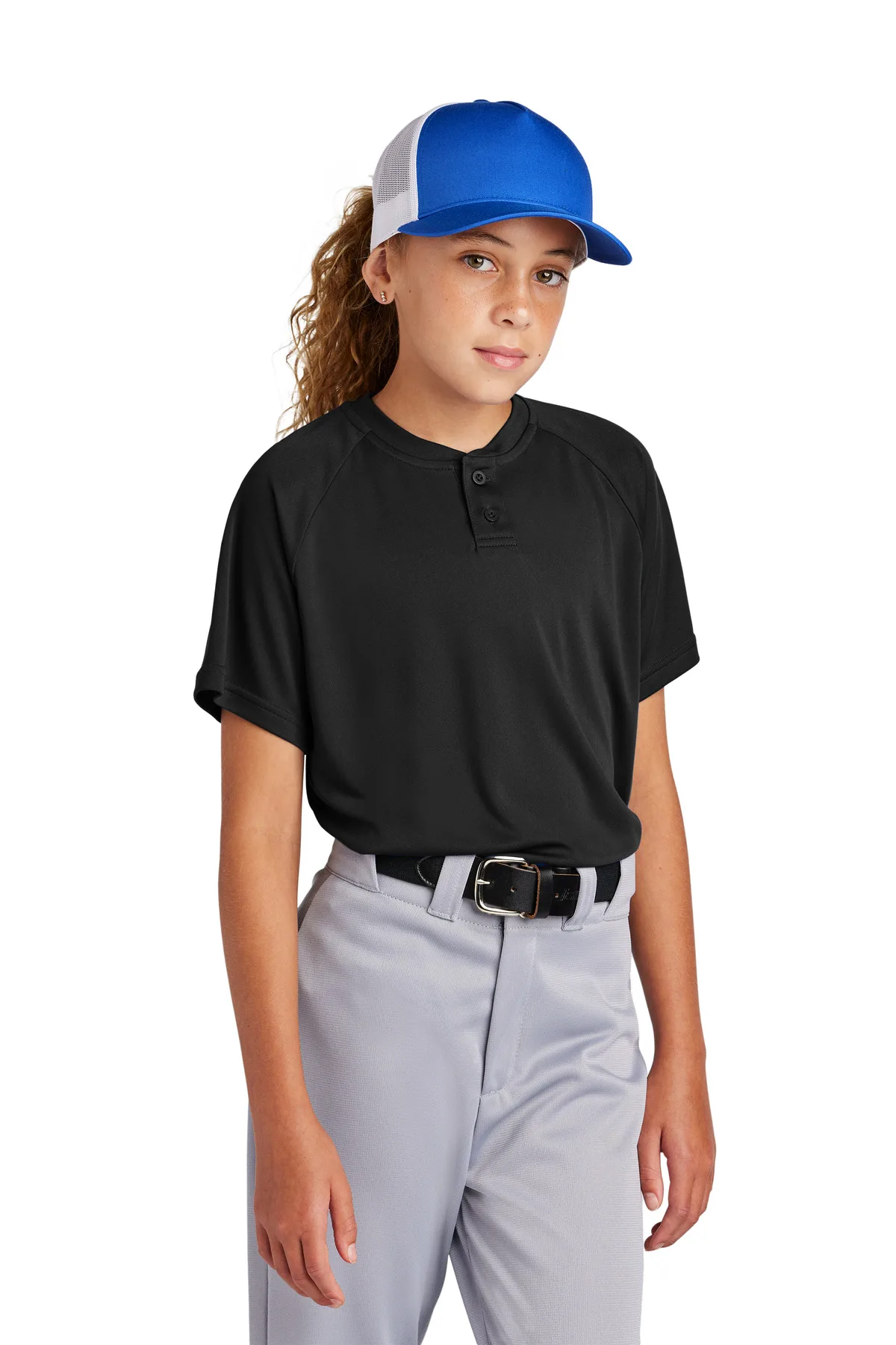 Sport-Tek® Youth PosiCharge® Competitor™ 2-Button Henley