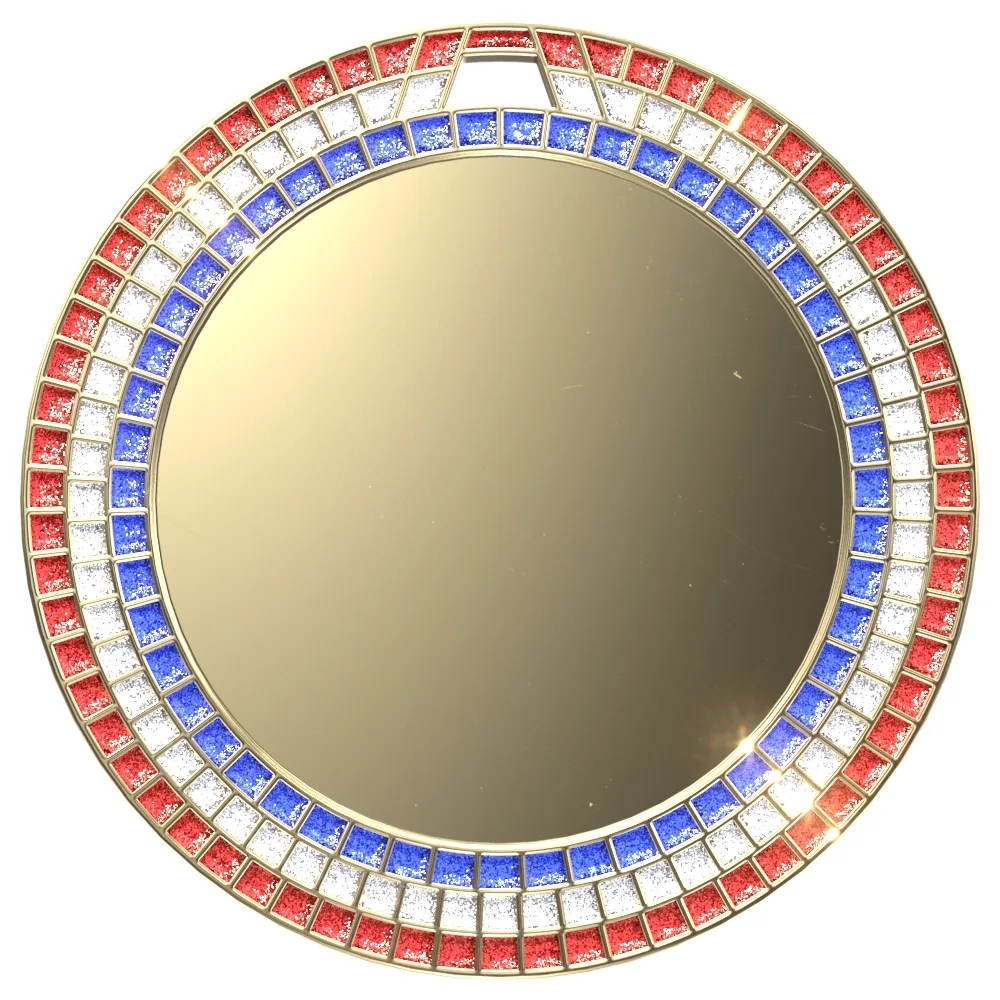 Vibraprint® Bright Red, White & Blue GEM Insert Medallion (2-3/4") view 2