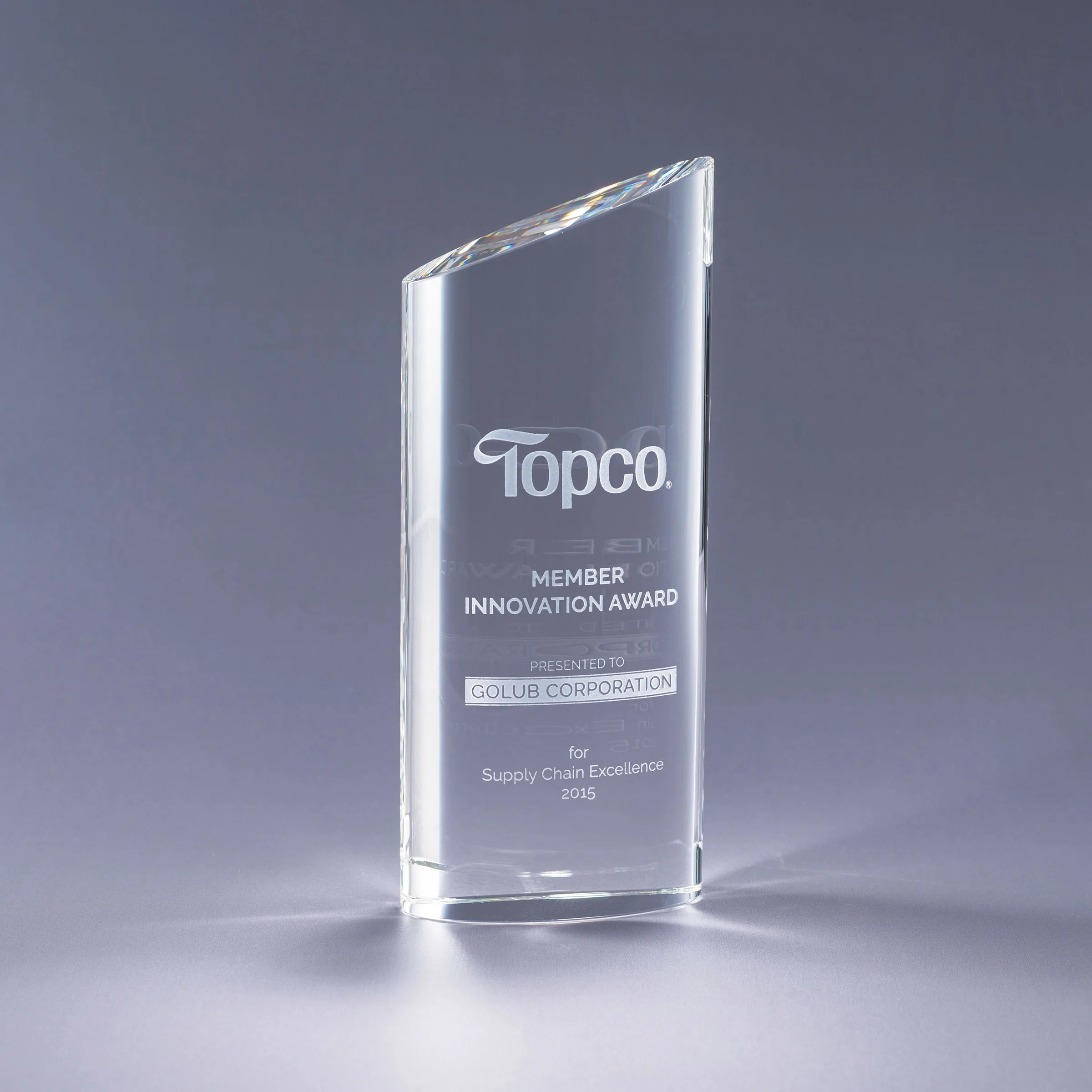 6" Elliptico Crystal Award view 2