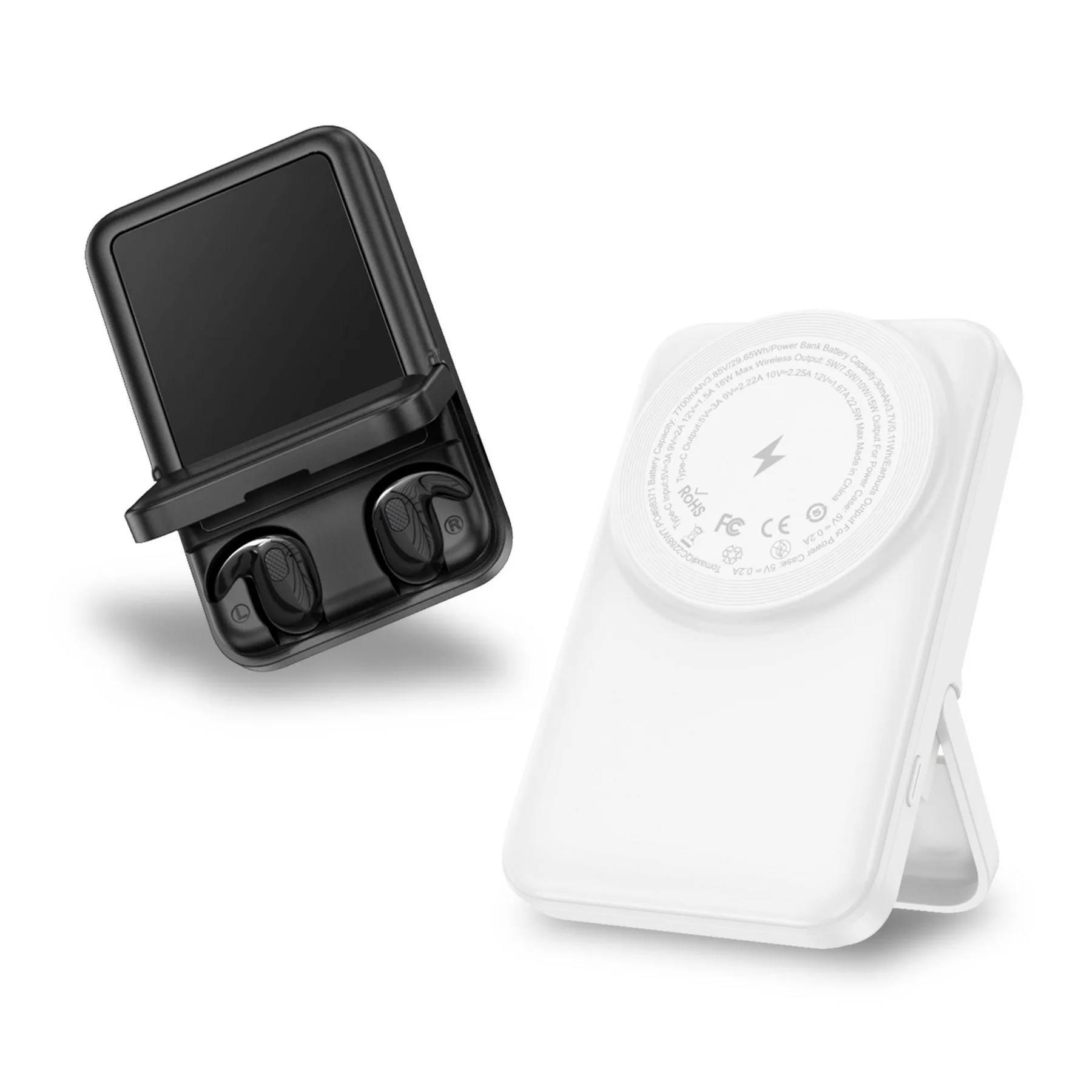 Arcadia, 7700 mAh Wireless Power Bank with TWS Earphones view 2
