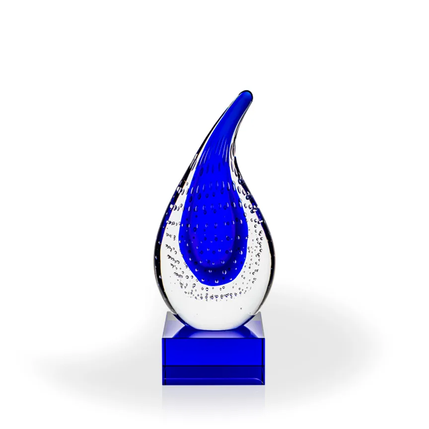 Natoma Flame Art Glass Award - Blue Base view 2