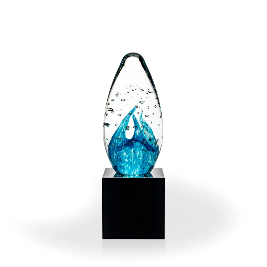 Besly Art Glass Award - Black Cube view 2