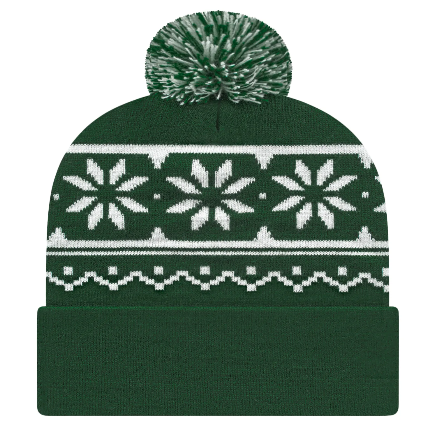 Snowflake Knit Cap with Cuff view 5