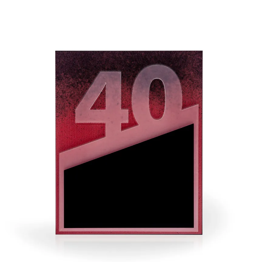 40 Year Flow Acrylic Award Plaque view 2