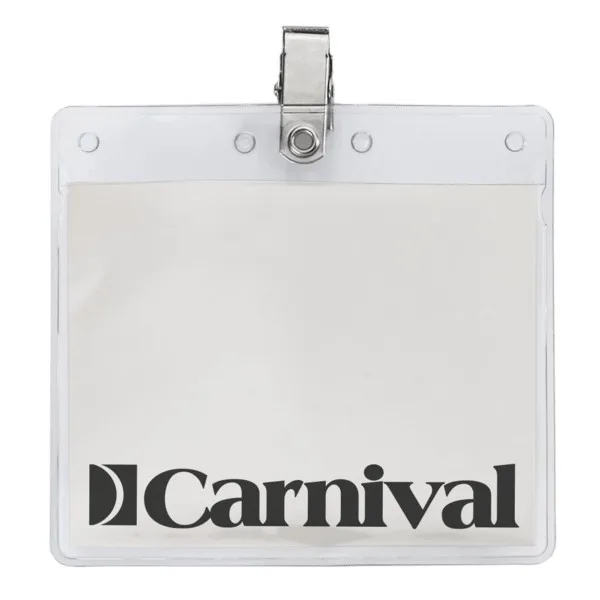 4" x 3" Printed Horizontal Vinyl Pouch with Bulldog Clip view 2