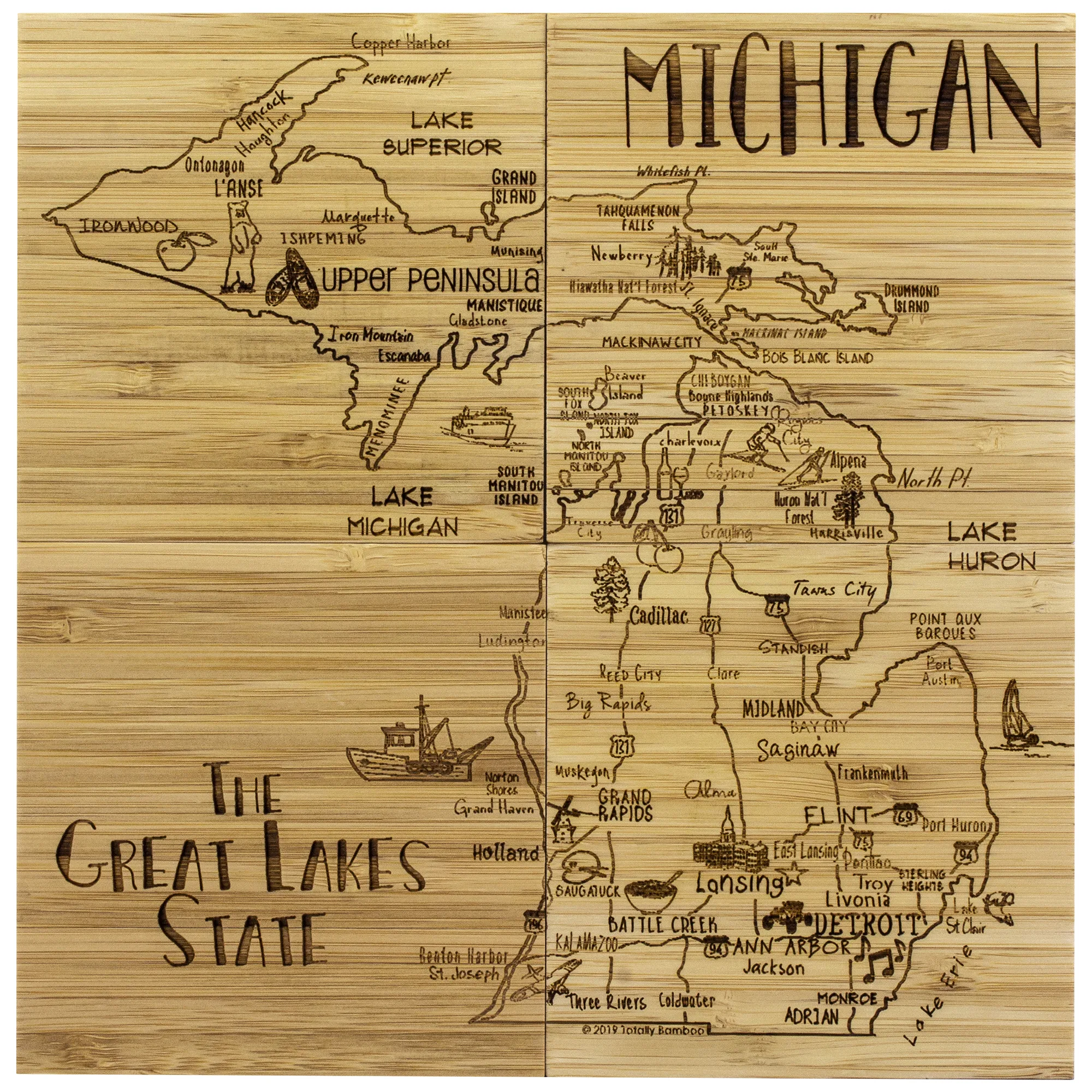 Michigan Puzzle Coaster Set view 2