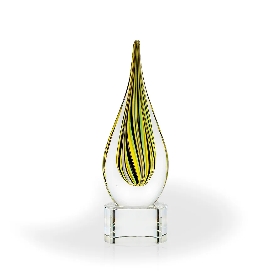 Linden Flame Art Glass Award - Clear Base view 2